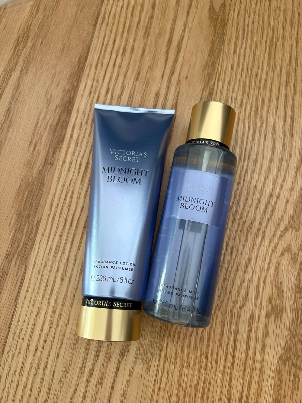 Victoria's Secret Midnight Bloom Fragrance Mist & Lotion - Blue and Gold